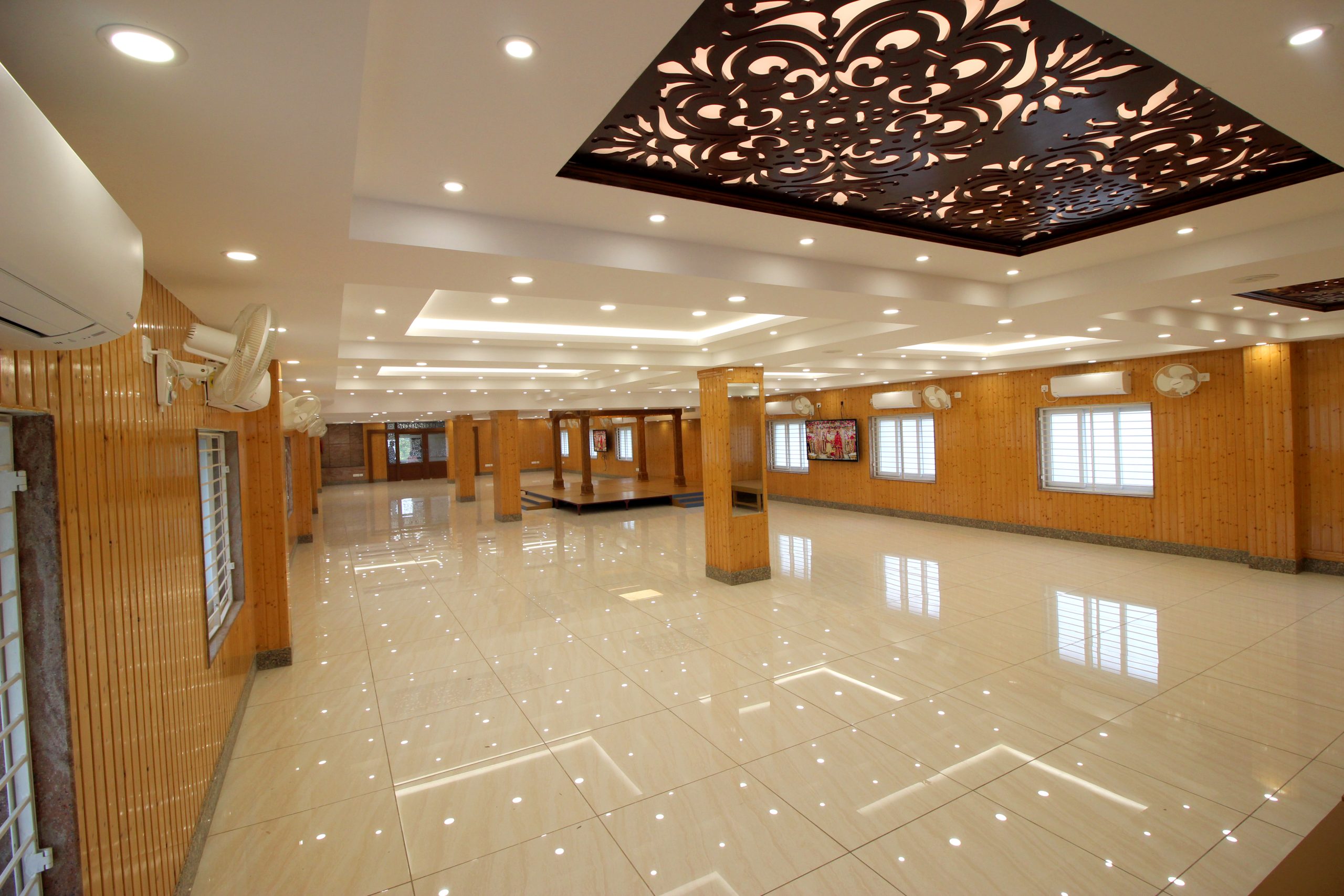 Wedding area setup at Kalyana Mandapam in Aminjikarai with elegant stage and seating